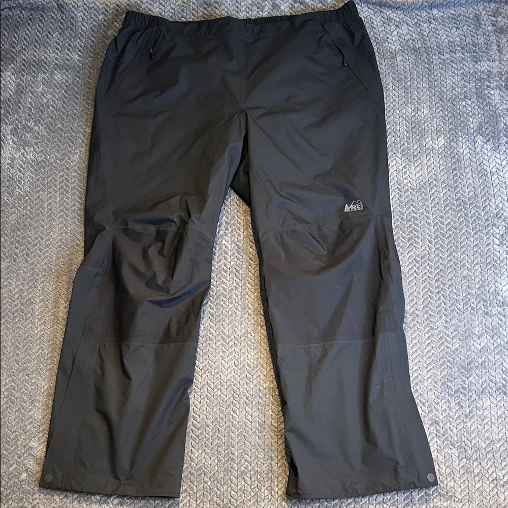 REI Mens Gore-Tex Rain Pants Waterproof Xerodry GTX Pac-Lite 2XL Shell Black